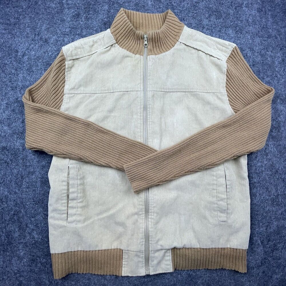 Vintage Angelo Litrico Sweater Mens Extra Large Corduroy Knit Jacket Grandpa‎